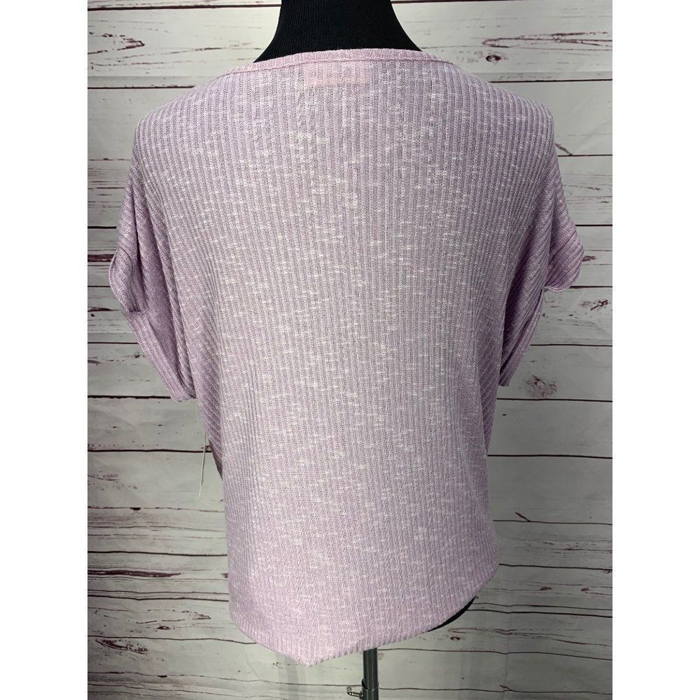 Bobbie Brooks Ladies Knot Front Button Front Lavender Size L Blouse - Picture 3 of 7